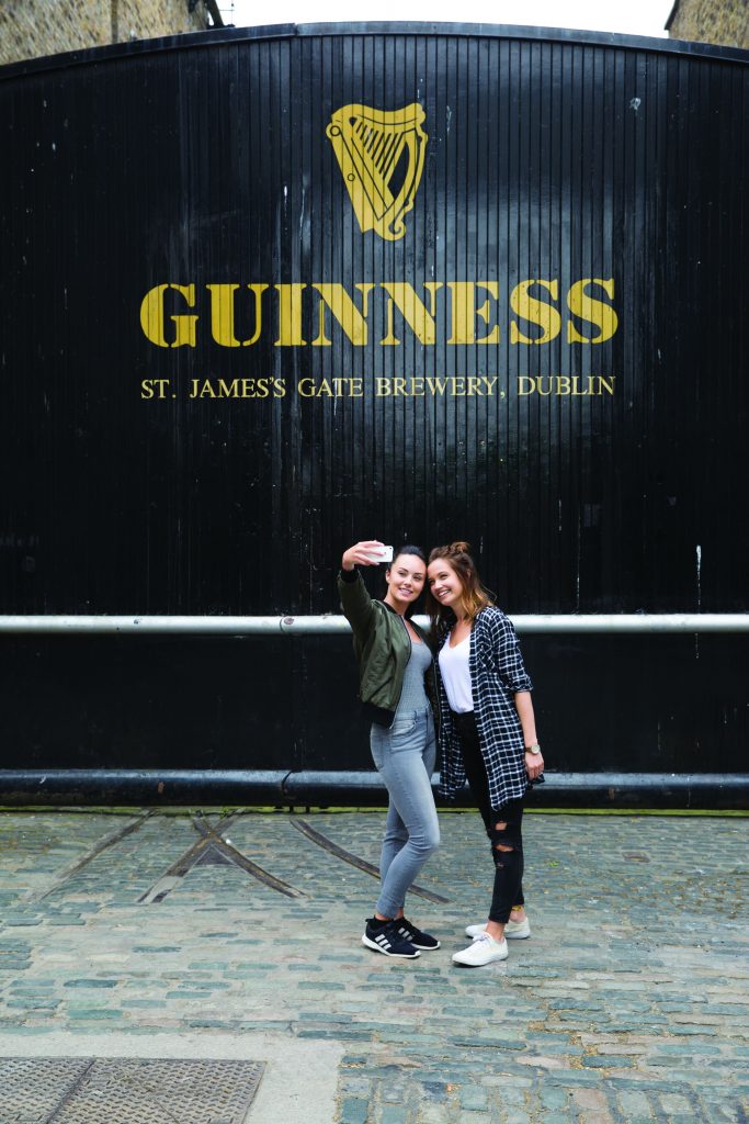 Pulling pints at Guinness Store House, Dublin
